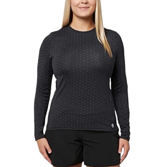 Hang Ten Women’s Long Sleeve Rashguard L Black Geometric Floral Print - Picture 1 of 10